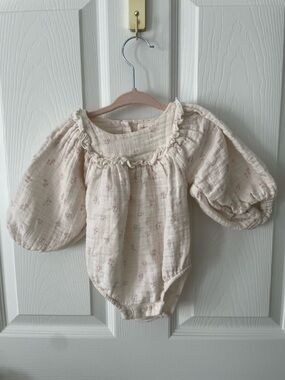 Jamie Kay Cream Floral Balloon Sleeve One-Piece